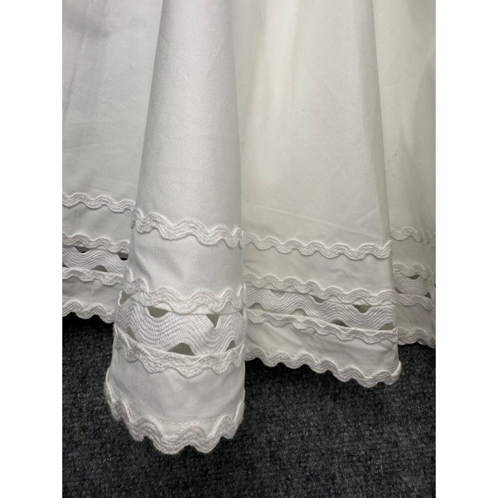 J.Crew Skirt Women L White Eyelet Scalloped Hem Mini Flared Cotton Old Money - Picture 9 of 13